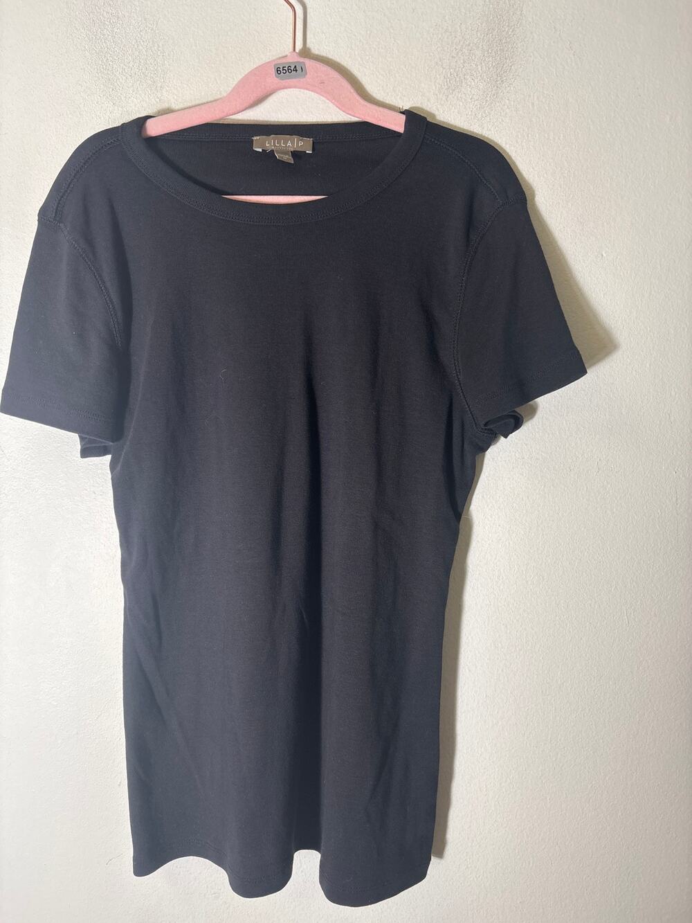 Lilla P Black Short Sleeve Cotton Tee Sz M